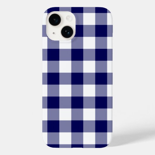 Navy and White Gingham Pattern Case-Mate iPhone Case (Achterkant)