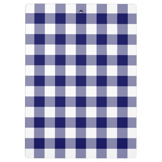Navy and White Gingham Pattern Klembord (Achterkant)