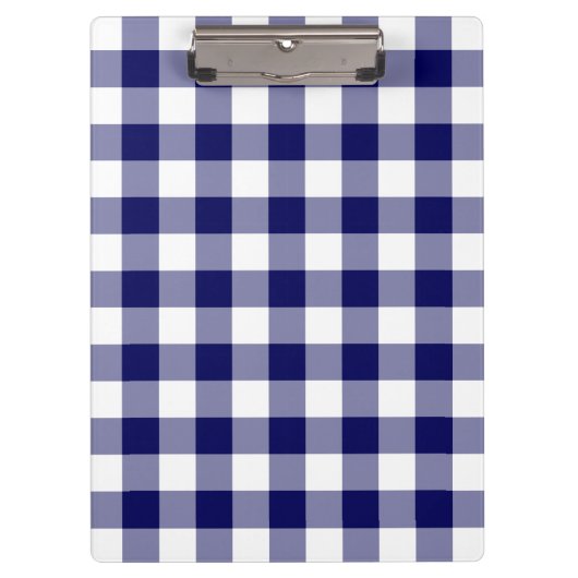 Navy and White Gingham Pattern Klembord (Voorkant)