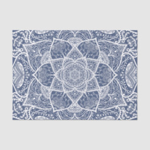 Navy and White Mandala - Loergann in Whale Shark Tissuepapier