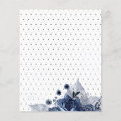 Navy and White met Silver Foil Floral Wedding Flyer (Achterkant)