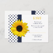 Navy and White Polka Dot Wedding Reply Kaart (Voorkant / Achterkant)