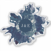 Navy Antiek Floral Bouquet Sticker (Voorkant)