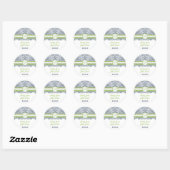 Navy Apple Green Grey Lace Wedding Ronde Sticker (Vel)