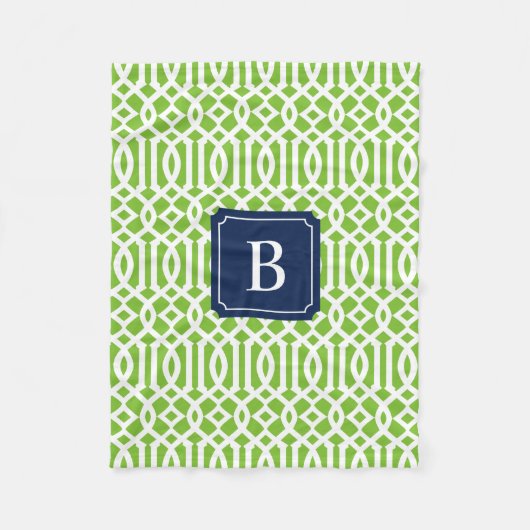 Navy & Apple Trellis | Fleece Blanket (Voorkant)