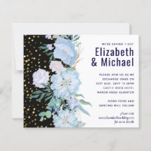 Navy Aqua Blue Floral Wedding Budget