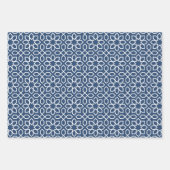 Navy Arabic Geometric Pattern Inpakpapier Vel (Voorkant 2)