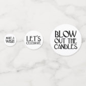 Navy Art Deco Birthday Phrases Confetti (Achterkanten)