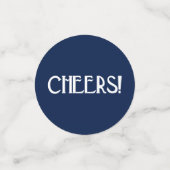 Navy Art Deco Birthday Phrases Confetti (Kleine voorkant)