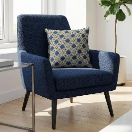 Navy Art Deco Interlaced Rope Pattern Kussen