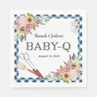 Navy Baby-Q Shower - Aangepast Napkins Servet