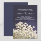 Navy Baby's Breath Elegant Rehearsal Dinner Kaart (Voorkant / Achterkant)