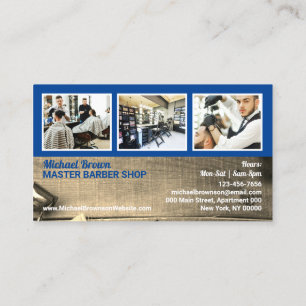 Navy Barber shop foto rustieke kapsalon voor manne Visitekaartje
