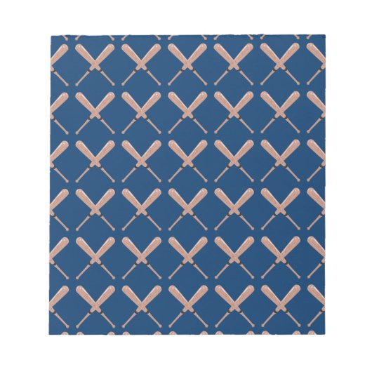 Navy Baseball Bat Notitieblok (Voorkant)