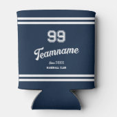 Navy Baseball Club Custom Player Nummer & TeamName Blikjeskoeler (Achterkant)