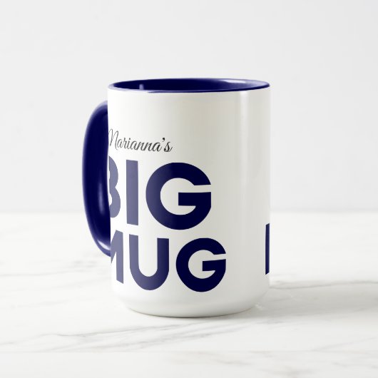 Navy Big Mug | Huge Mug | Script Custom Name (Devant gauche)