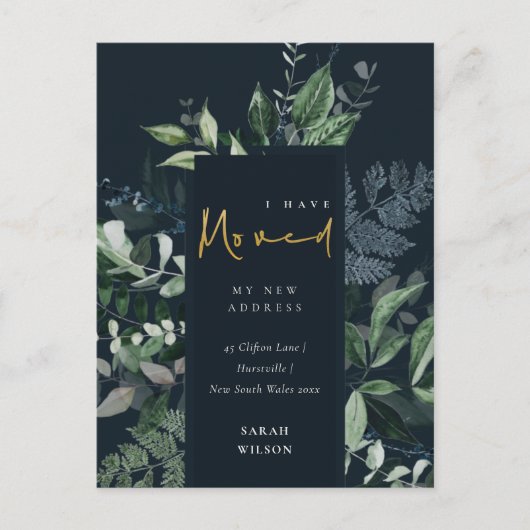 Navy Black Green Gold Greenery Lijst dat ik heb ve Briefkaart (Voorkant)