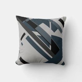 Navy Black Grey Geometrische Diagonale Abstracte K Kussen