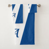 Navy blanc moderne élégant chic audacieux monogram (En situation)