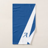 Navy blanc moderne élégant chic audacieux monogram (Serviette à main)
