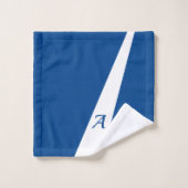 Navy blanc moderne élégant chic audacieux monogram (Gant de toilette)