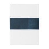 Navy Blau Blush Roze Botanische Roos Uitnodigingen Wikkel (Achterkant Voorbeeld)