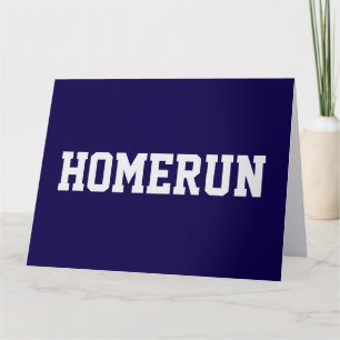 Navy Blau Sportief Wit HOMERUN Gefeliciteerd Tekst Kaart