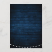Navy Blauw Blush Bloemen Rustiek String Licht Deta Informatiekaartje (Achterkant)