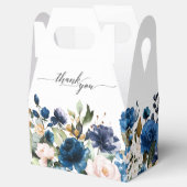 Navy Blauw Blush Roze Rose Botanische bruiloft Bedankdoosjes (Geopend)