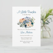 Navy blauw een kleine pompoen op weg naar Invitati Kaart (Staand voorkant)