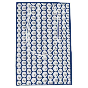 NAVY BLAUW EIGEN LOGO DIE PATROENBEDRIJVEN HERHAAL MEDIUM CADEAUZAKJE
