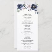 Navy Blauw en Blush Roze Elegant Bloemen Bruiloft (Achterkant)