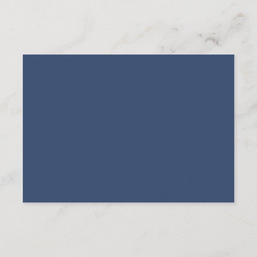 Navy Blauw en Goud Bloemen Bruiloft Informatiekaartje (Achterkant)