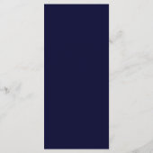 Navy Blauw en Goud Bruiloft Diner Menu (Achterkant)