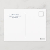 Navy blauw en goud dank u Elegant Universal Briefkaart (Achterkant)