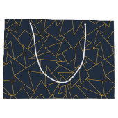 Navy blauw en goud groot cadeauzakje (Achterkant)