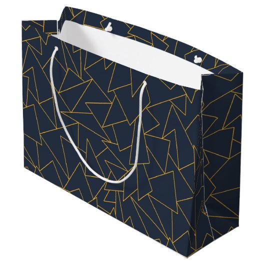 Navy blauw en goud groot cadeauzakje (Achterkant Gekanteld)