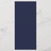 Navy blauw en goud monogram bruiloft diner menu (Achterkant)