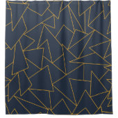 Navy blauw en gouden geometrisch douchegordijn (Voorkant)