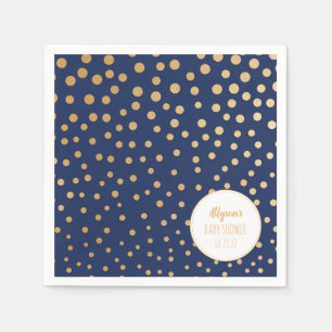 Navy Blauw en gouden stippen jongen baby shower de Servet