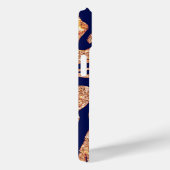 Navy blauw en Roos gouden glitter Zebra Monogram Case-Mate iPhone Case (Achterkant / Rechts)