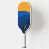 Navy Blauw en Sinaasappel Vet Patroon Aangepaste n Pickleball Paddle (Links)