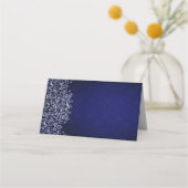 Navy Blauw en Wit Damast Winter Bruiloft (Achterkant)