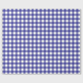 Navy blauw en wit geruite patroon inpakpapier (Vlak)