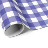 Navy blauw en wit geruite patroon inpakpapier (Rol Hoek)