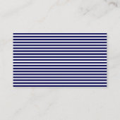 Navy blauw en wit gestreepte details behuizing Kaa Informatiekaartje (Achterkant)