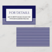 Navy-blauw en wit gestreepte details bijgevoegde k informatiekaartje (Voorkant / Achterkant)