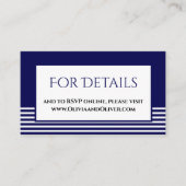 Navy-blauw en wit gestreepte details bijgevoegde k informatiekaartje (Voorkant)