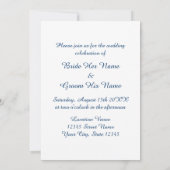 Navy blauw en wit nautisch anker logo bruiloft kaart (Achterkant)