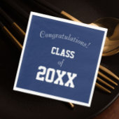 Navy Blauw en Wit School Kleuren Afstuderen Servet